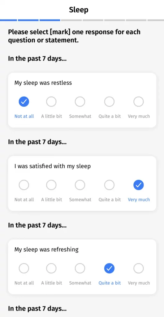 sleep survey questions